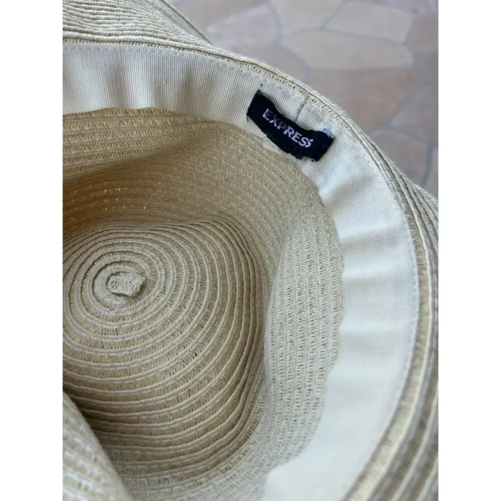 Express Womens Paper/Polyester Woven Floppy Sun Hat Margaritas OneSize JW
